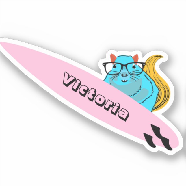 Adesivo Esquilo Malvado #2196 Surfe (Frente)