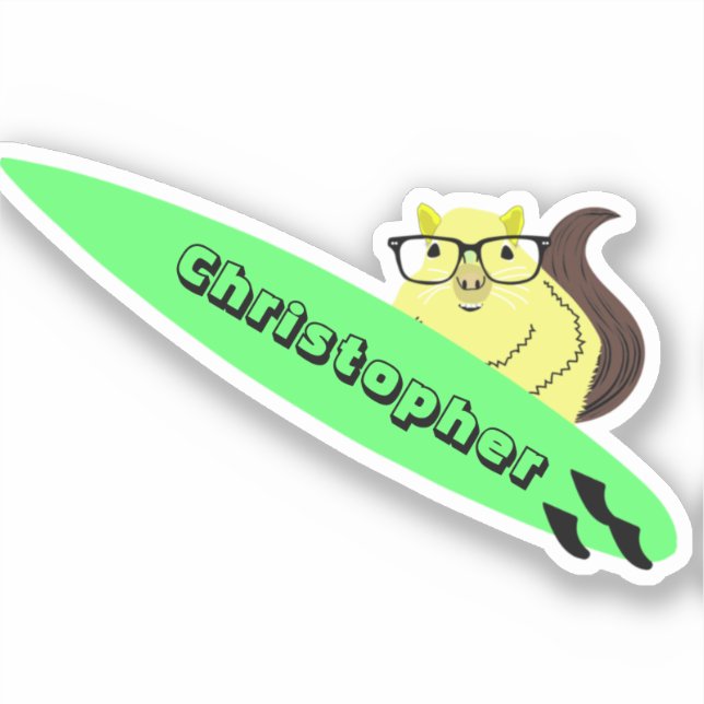 Adesivo Esquilo Malvado #219 Surfe (Frente)