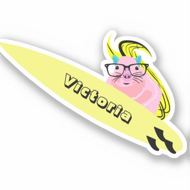 Adesivo Esquilo Malvado #2471 Surfe (Frente)