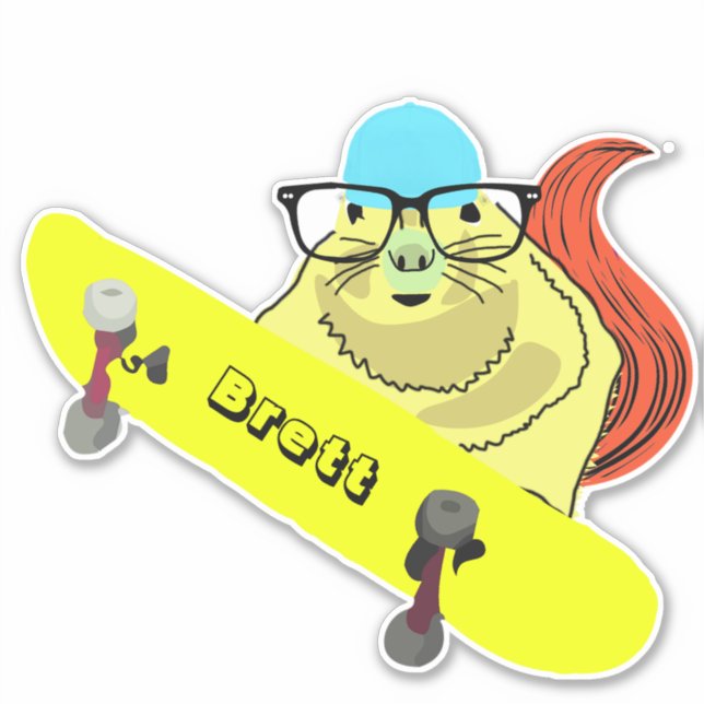 Adesivo Esquilo Malvado #295 Brett Skateboard (Frente)