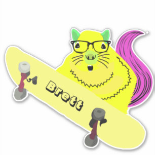 Adesivo Esquilo Malvado #312 Brett Skateboard