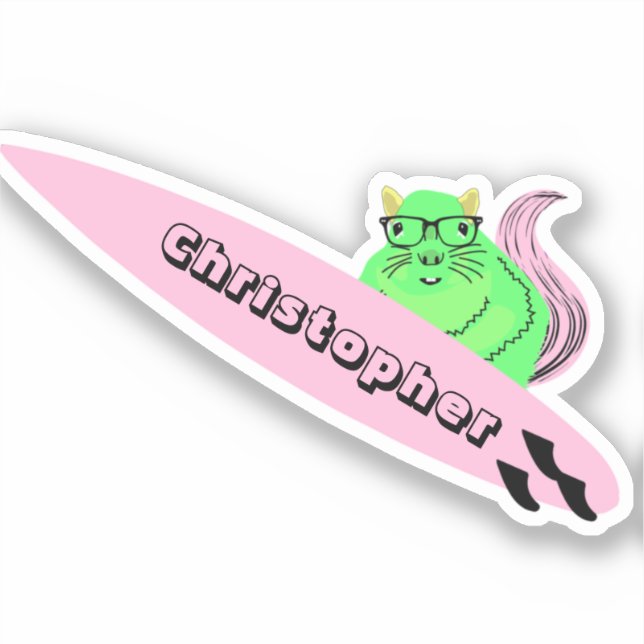 Adesivo Esquilo Malvado #361 Surfe (Frente)