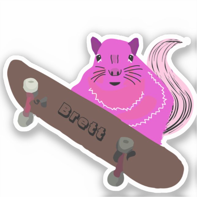 Adesivo Esquilo malvado #367 Brett Skateboard (Frente)