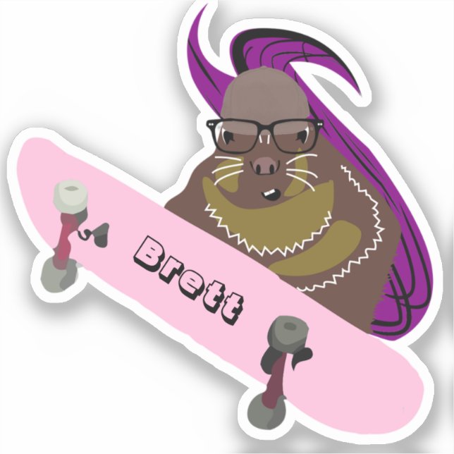 Adesivo Esquilo malvado #375 Brett Skateboard (Frente)