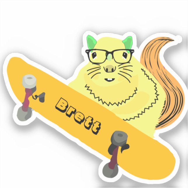 Adesivo Esquilo Malvado #409 Brett Skateboard (Frente)