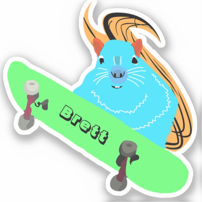 Adesivo Esquilo malvado #430 Brett Skateboard (Frente)
