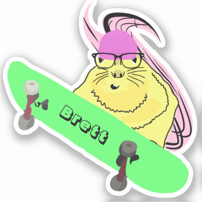 Adesivo Esquilo malvado #491 Brett Skateboard (Frente)