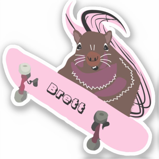 Adesivo Esquilo malvado #517 Brett Skateboard (Frente)