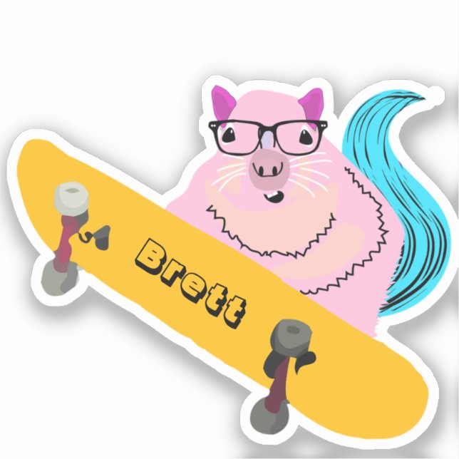 Adesivo Esquilo malvado #518 Brett Skateboard (Frente)