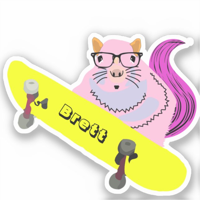 Adesivo Esquilo malvado #520 Brett Skateboard (Frente)