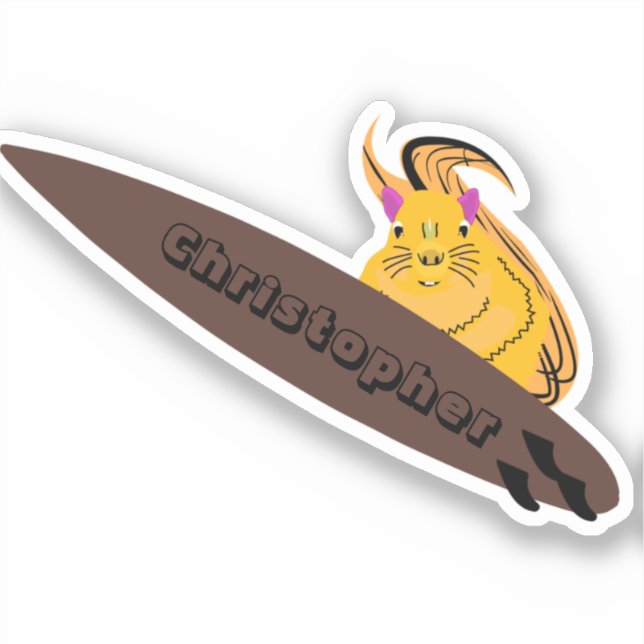 Adesivo Esquilo Malvado #555 Surfing (Frente)