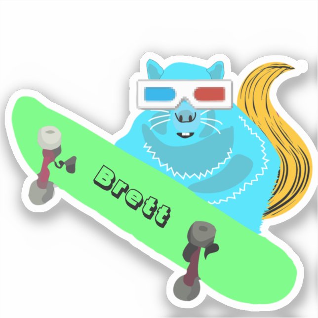 Adesivo Esquilo malvado #560 Brett Skateboard (Frente)