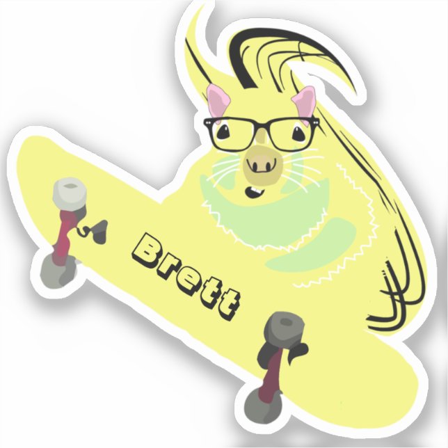 Adesivo Esquilo malvado #563 Brett Skateboard (Frente)