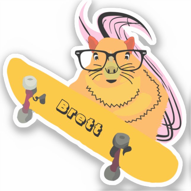 Adesivo Esquilo malvado #574 Brett Skateboard (Frente)