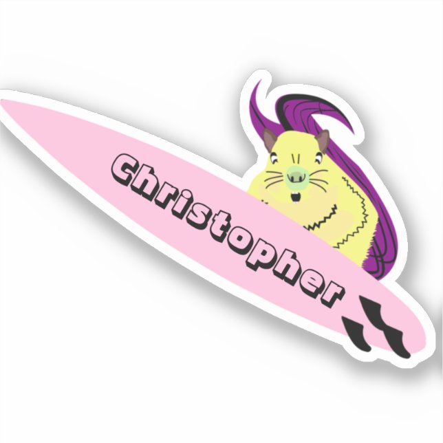 Adesivo Esquilo malvado #579 surfando (Frente)