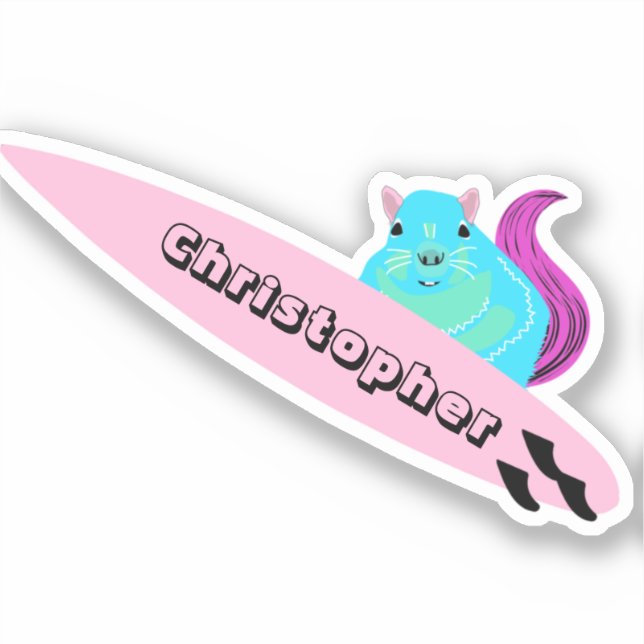 Adesivo Esquilo Malvado #625 Surfing (Frente)