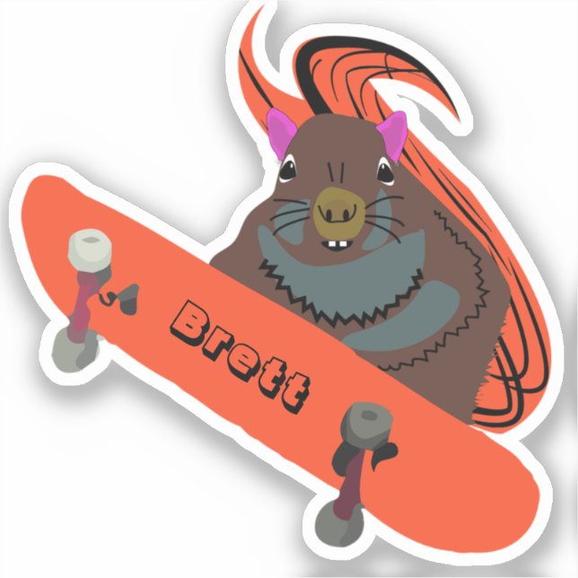 Adesivo Esquilo Malvado #645 Brett Skateboard (Frente)