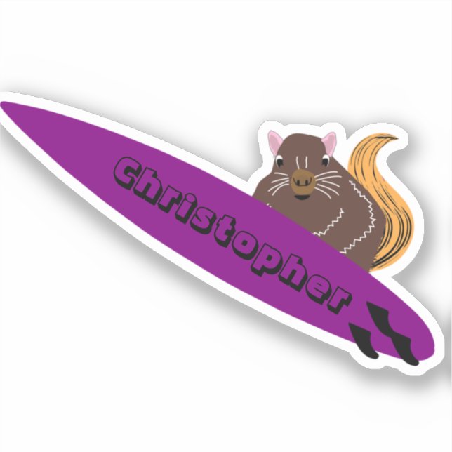 Adesivo Esquilo Malvado #657 Surfe (Frente)