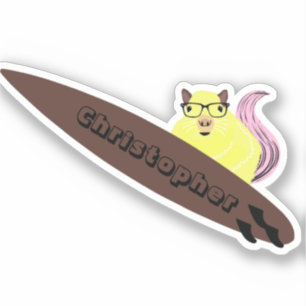 Adesivo Esquilo Malvado #664 Surfing