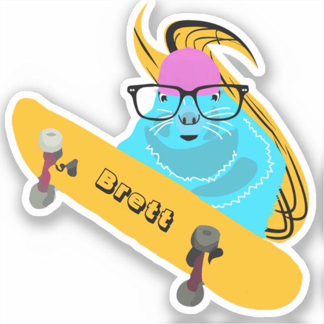 Adesivo Esquilo Malvado #703 Brett Skateboard (Frente)