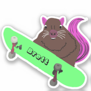 Adesivo Esquilo Malvado #708 Brett Skateboard