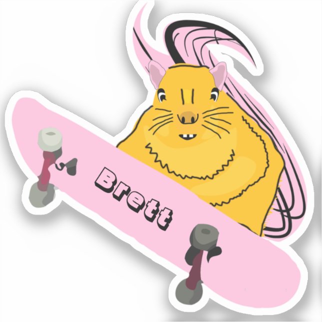 Adesivo Esquilo malvado #734 Brett Skateboard (Frente)