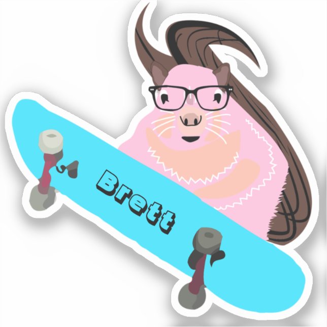 Adesivo Esquilo malvado #746 Brett Skateboard (Frente)