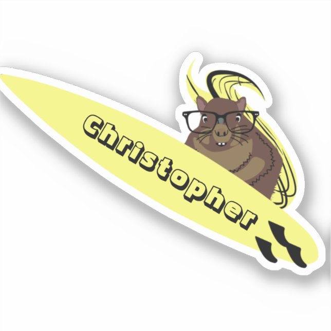 Adesivo Esquilo Malvado #768 Surfe (Frente)