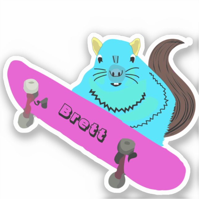 Adesivo Esquilo malvado #793 Brett Skateboard (Frente)