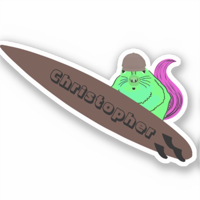 Adesivo Esquilo Malvado #816 Surfe (Frente)