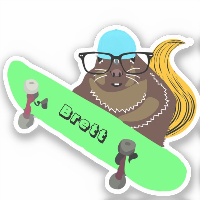 Adesivo Esquilo malvado #837 Brett Skateboard (Frente)