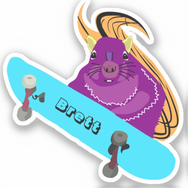 Adesivo Esquilo malvado #854 Brett Skateboard (Frente)