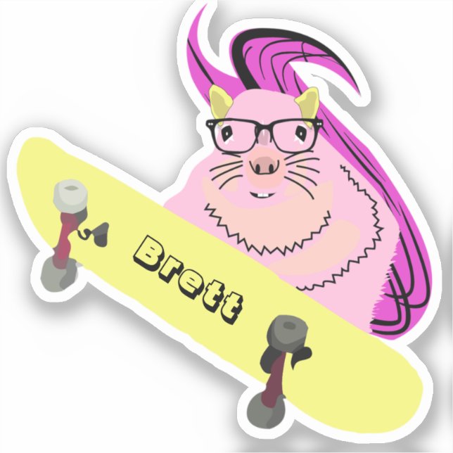 Adesivo Esquilo malvado #872 Brett Skateboard (Frente)