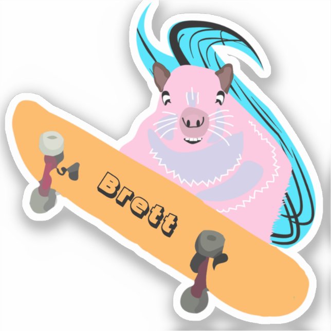 Adesivo Esquilo malvado #876 Brett Skateboard (Frente)