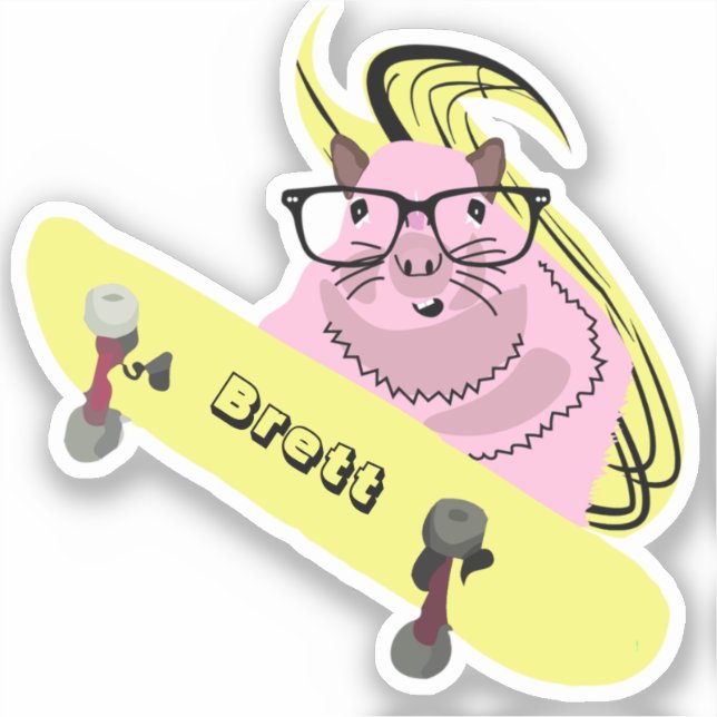 Adesivo Esquilo malvado #923 Brett Skateboard (Frente)