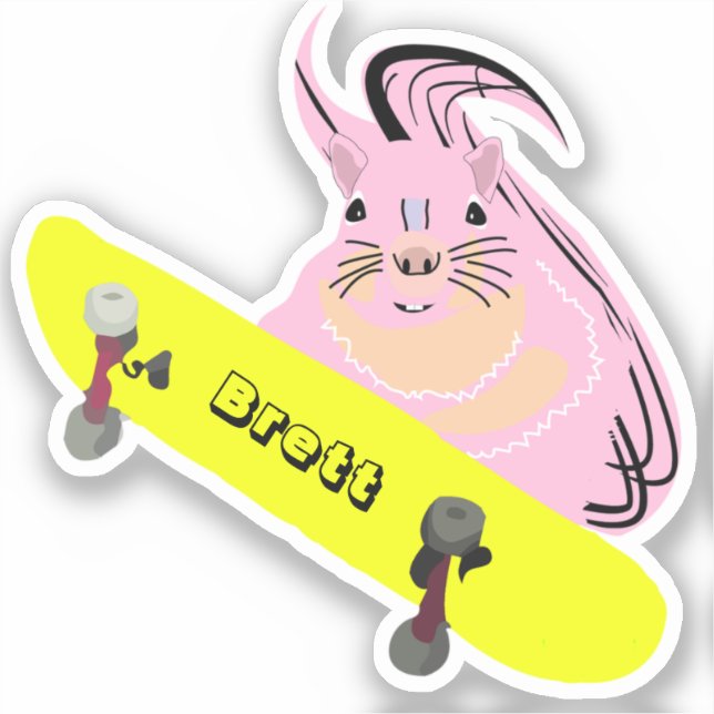 Adesivo Esquilo malvado #936 Brett Skateboard (Frente)
