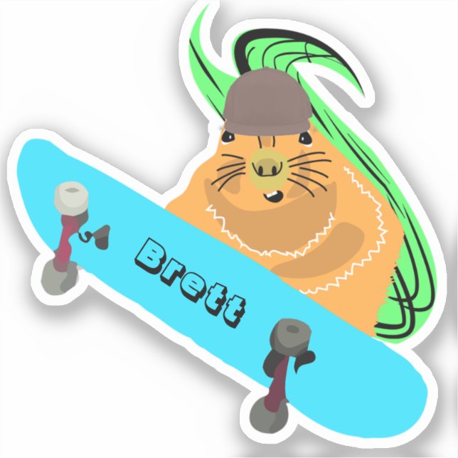 Adesivo Esquilo malvado #941 Brett Skateboard (Frente)