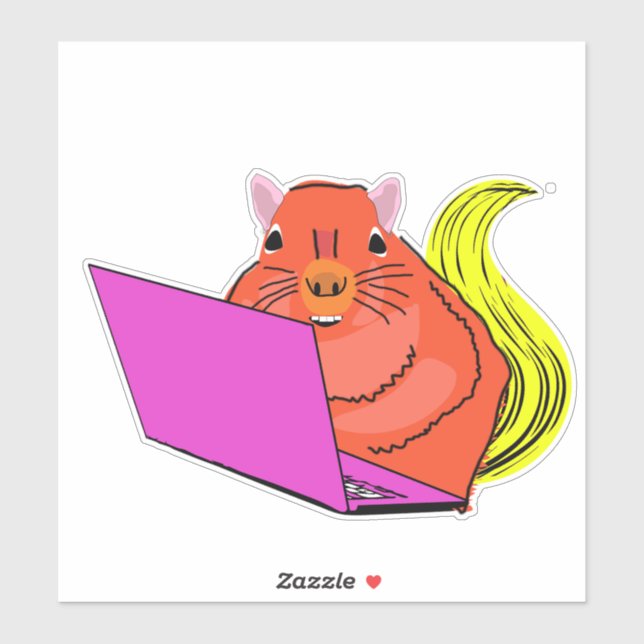 Adesivo Esquilo malvado nº 158 (Folha)