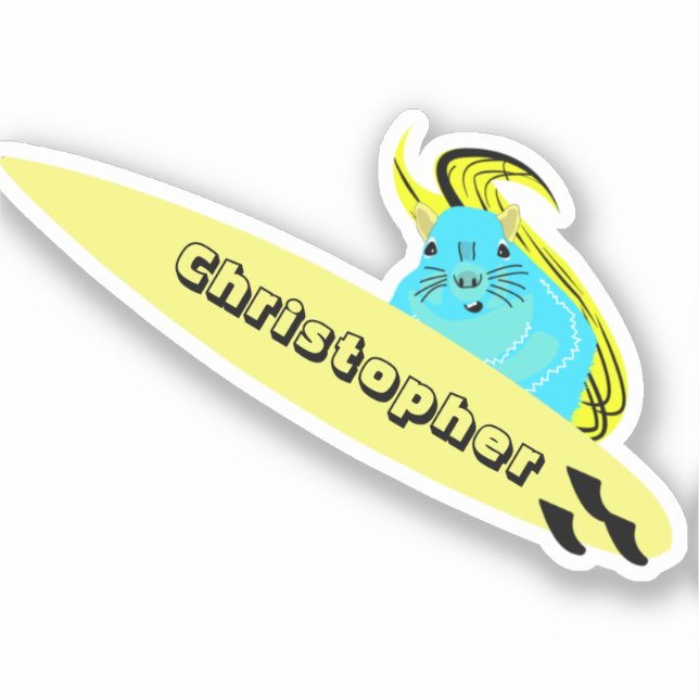 Adesivo Esquilo Malvado nº 428 surfando (Frente)