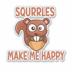 Adesivo Esquilos Me Fazem Feliz Esquilo Vintage