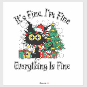 Adesivo Está bem, estou bem. Está tudo bem, Fu Natal