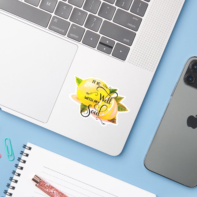 Adesivo Está bem limões (Notebook com iPhone)