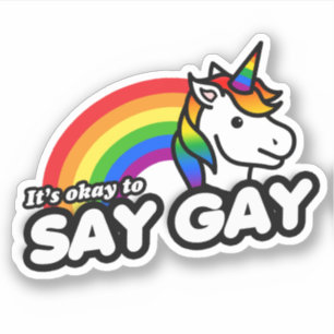 Adesivo Está tudo bem dizer Gay Unicorn
