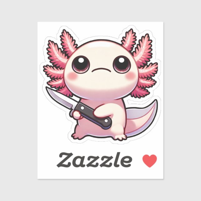 Adesivo Estabilidade: Kawaii Axolotl Vinil Sticker (Folha)