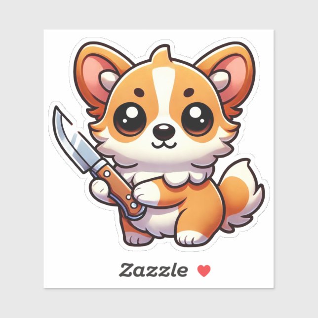 Adesivo Estabilidade: Kawaii Corgi Vinyl Sticker (Folha)