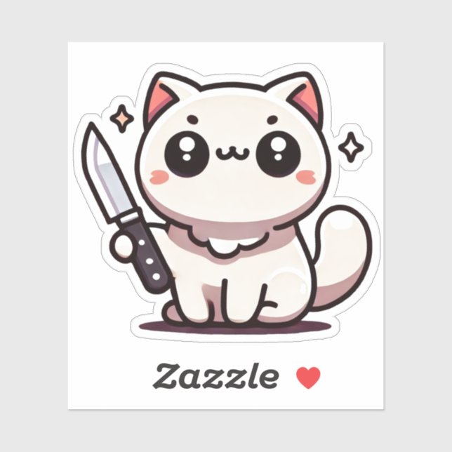 Adesivo Estabilidade: o vinil-Sticker de Gato Kawaii (Folha)