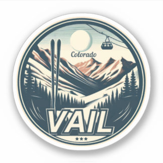 Adesivo Estação de Esqui Vail: Esqui e Snowboarding no Col
