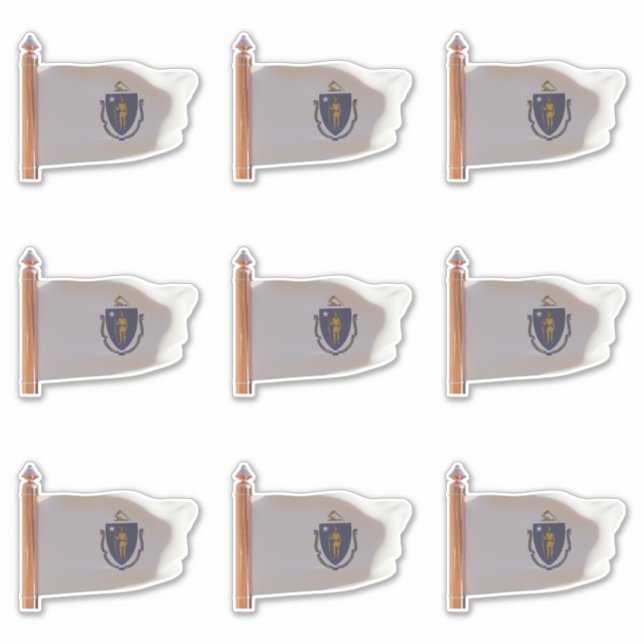Adesivo Estado da bandeira de Massachusetts (Frente)