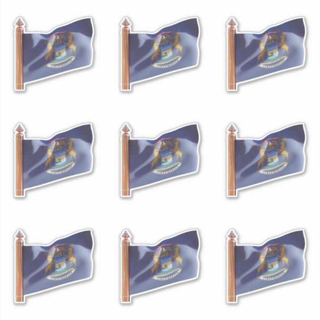 Adesivo Estado da bandeira de Michigan (Frente)