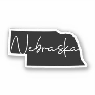 Adesivo Estado de Negro Sólido do Nebraska